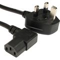 10amp 2m Kettle Lead Black Angle Connector with Plug