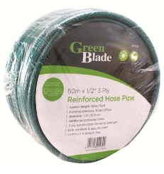 GREEN BLADE 50m x 1/2" 3 Ply Reinforced Hose Pipe
