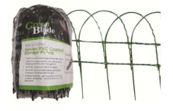 GREEN BLADE 10m x 0.25m Green PVC Coated Border Fence