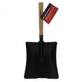 BLACKSPUR Black Metal Dust Pan with Wooden Handle