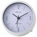 RAVEL Round Contemporary Alarm Clock White 90x90x35mm