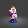 KONST SMIDE Acrylic Santa With Sign White LED Timer B/O