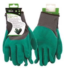 GREEN BLADE Crinkle Latex Gloves Green Large